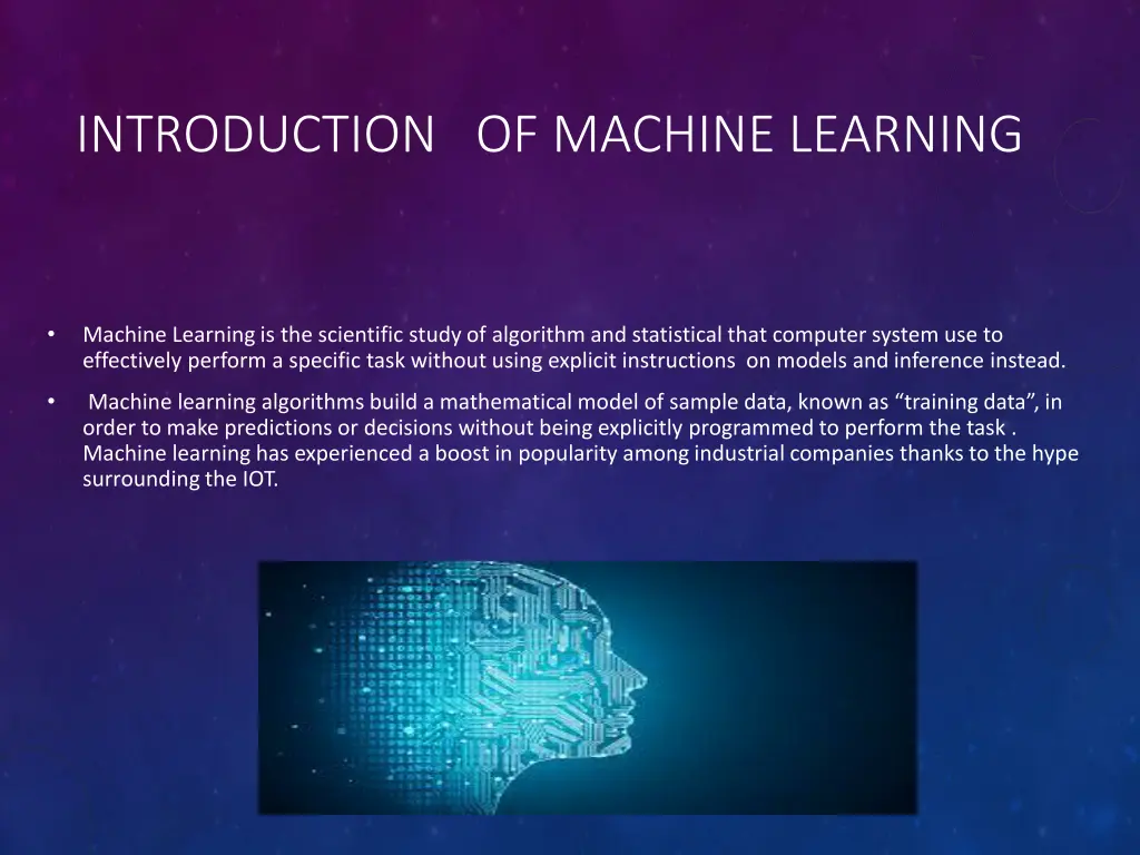 introduction of machine learning