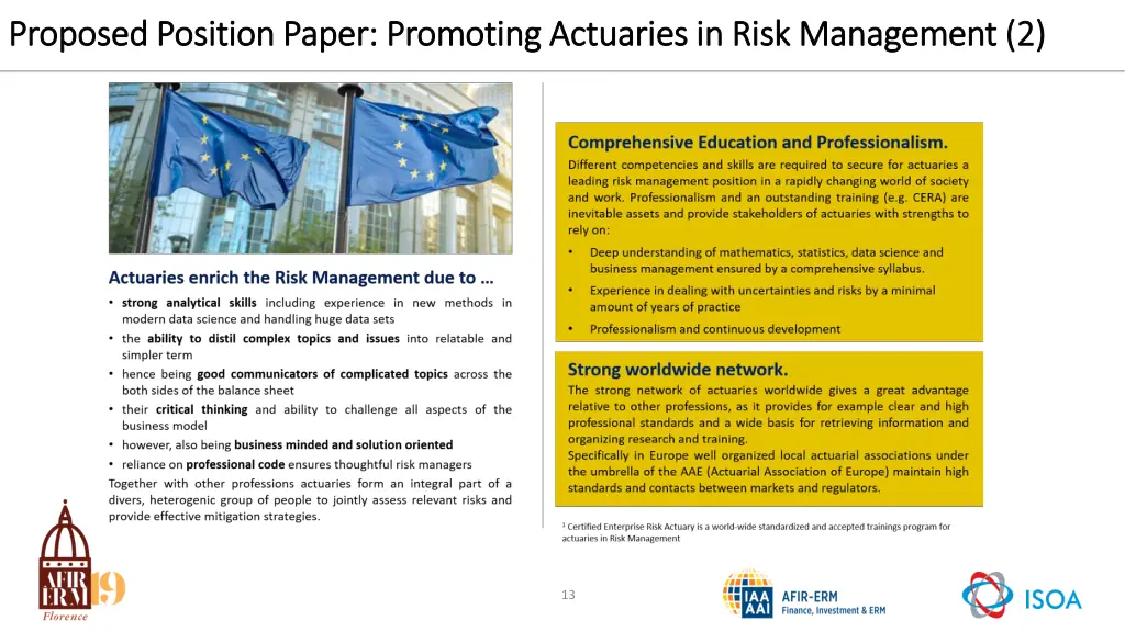 proposed position paper promoting actuaries 1