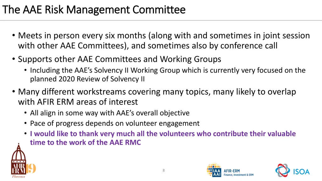 the aae risk management committee the aae risk