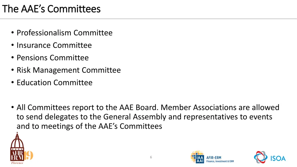 the aae s committees the aae s committees