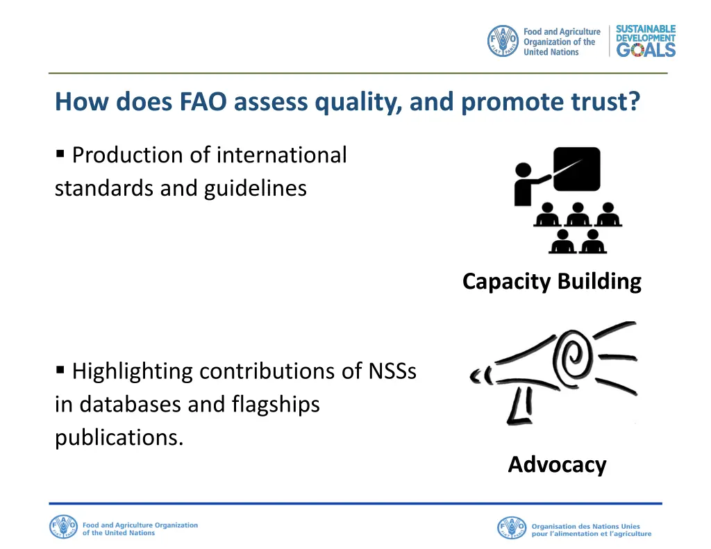 how does fao assess quality and promote trust 1