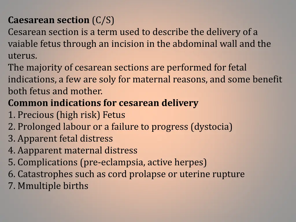 caesarean section c s cesarean section is a term