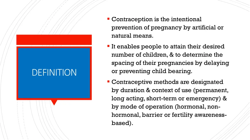 contraception is the intentional prevention