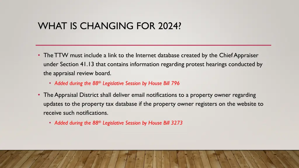 what is changing for 2024