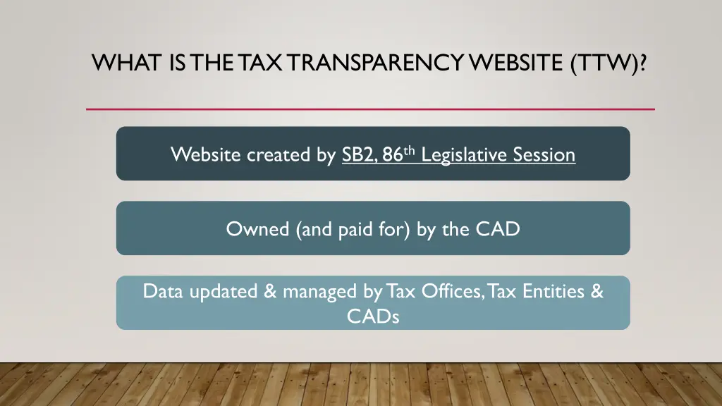 what is the tax transparency website ttw