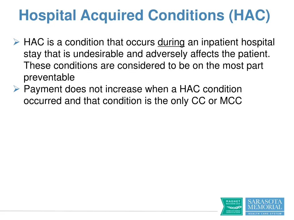 hospital acquired conditions hac