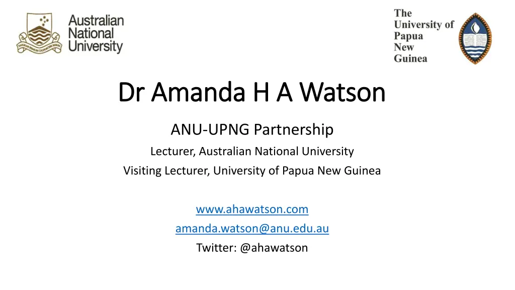 dr amanda h a watson dr amanda h a watson