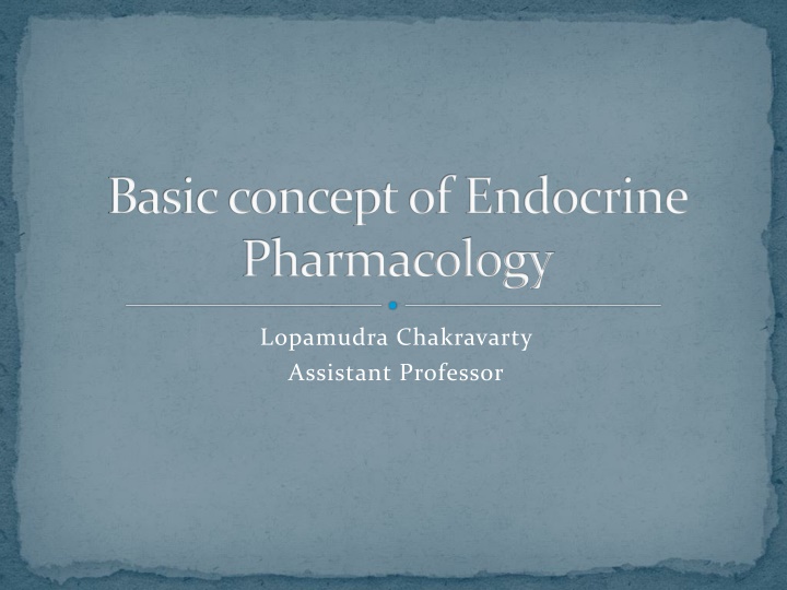 basic concept of endocrine pharmacology