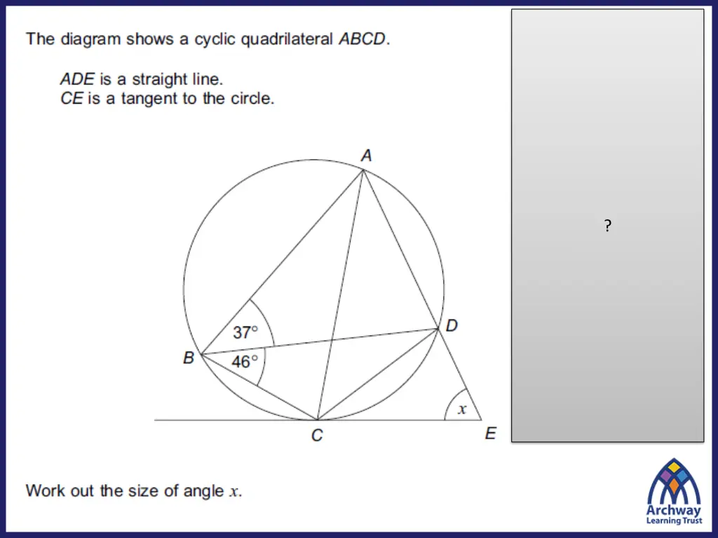 97 opposite angles in a cyclic quadrilateral