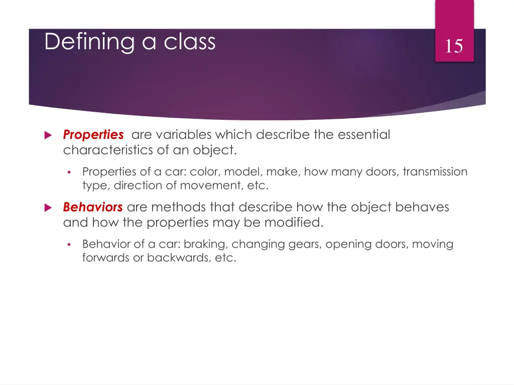 defining a class