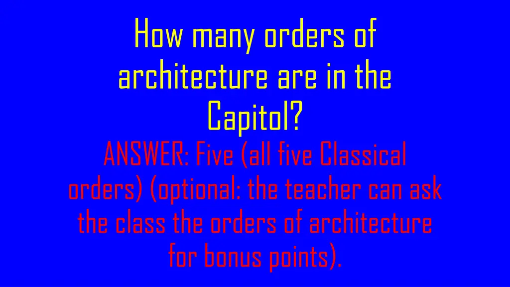 how many orders of architecture