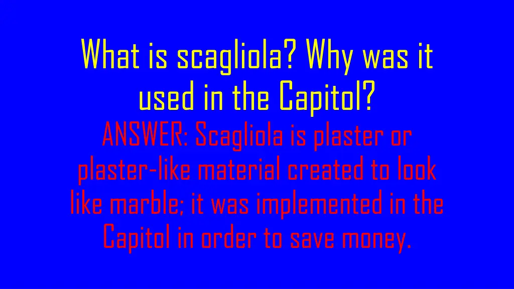 what is scagliola why was it used in the capitol