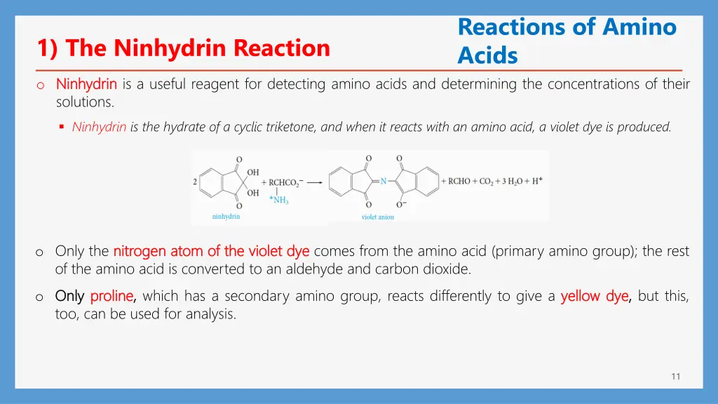 reactions of amino acids