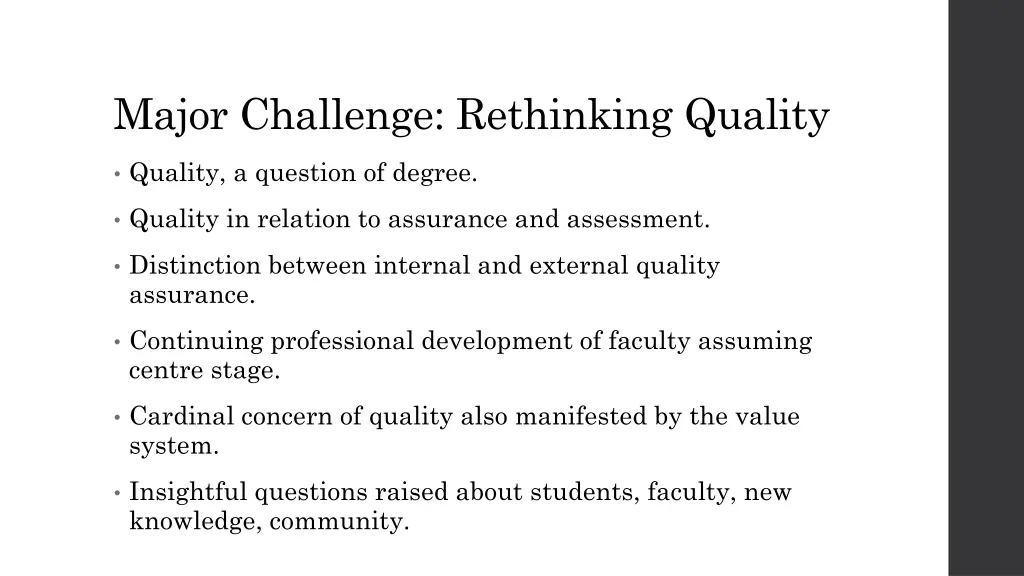 major challenge rethinking quality 1