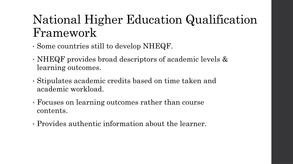 national higher education qualification framework 1