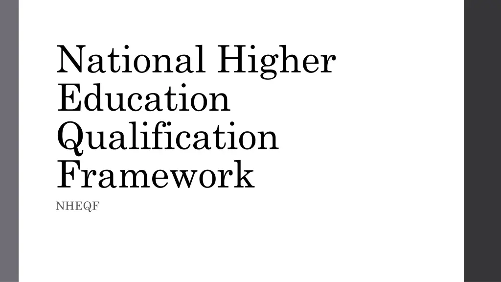 national higher education qualification framework