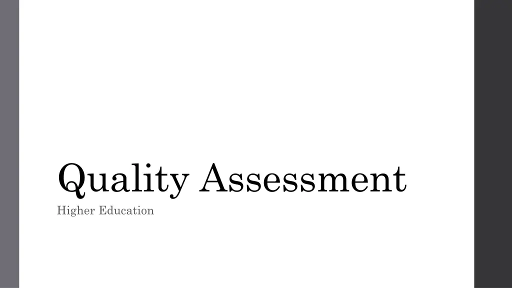 quality assessment higher education