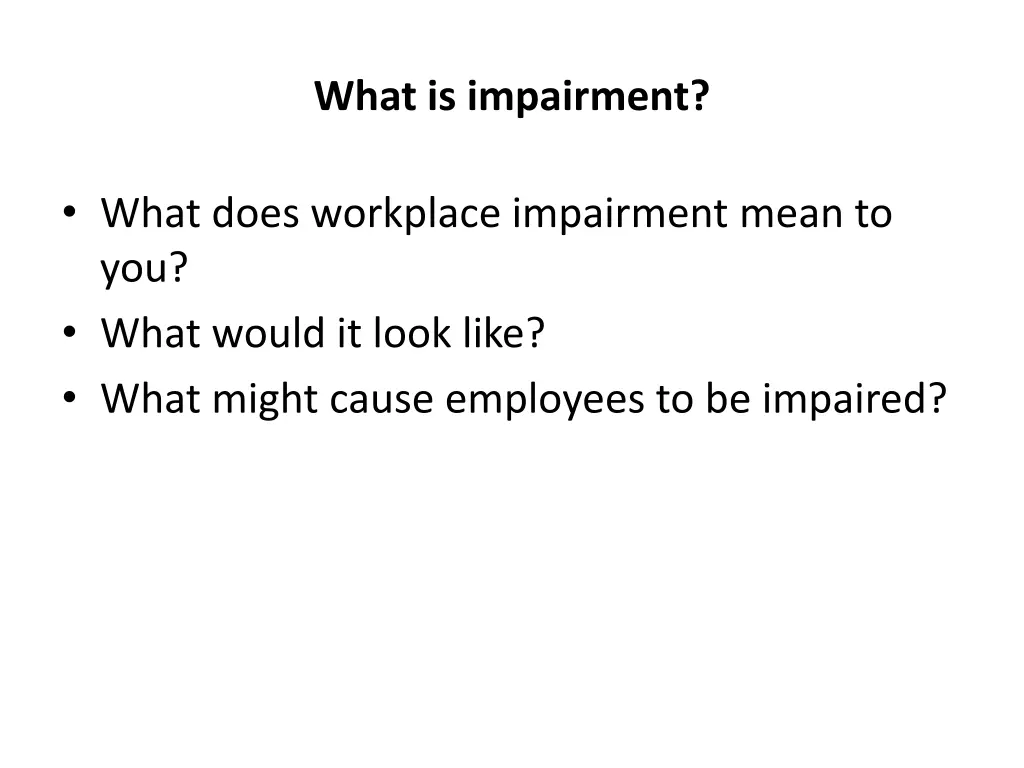 what is impairment