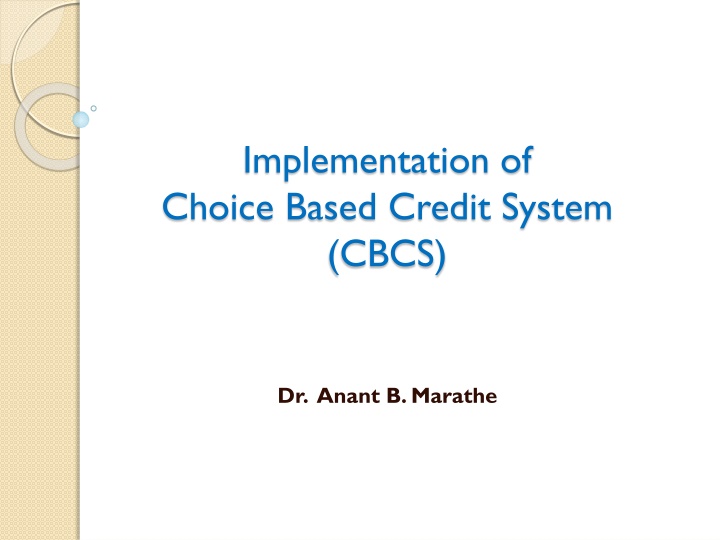 implementation of choice based credit system cbcs