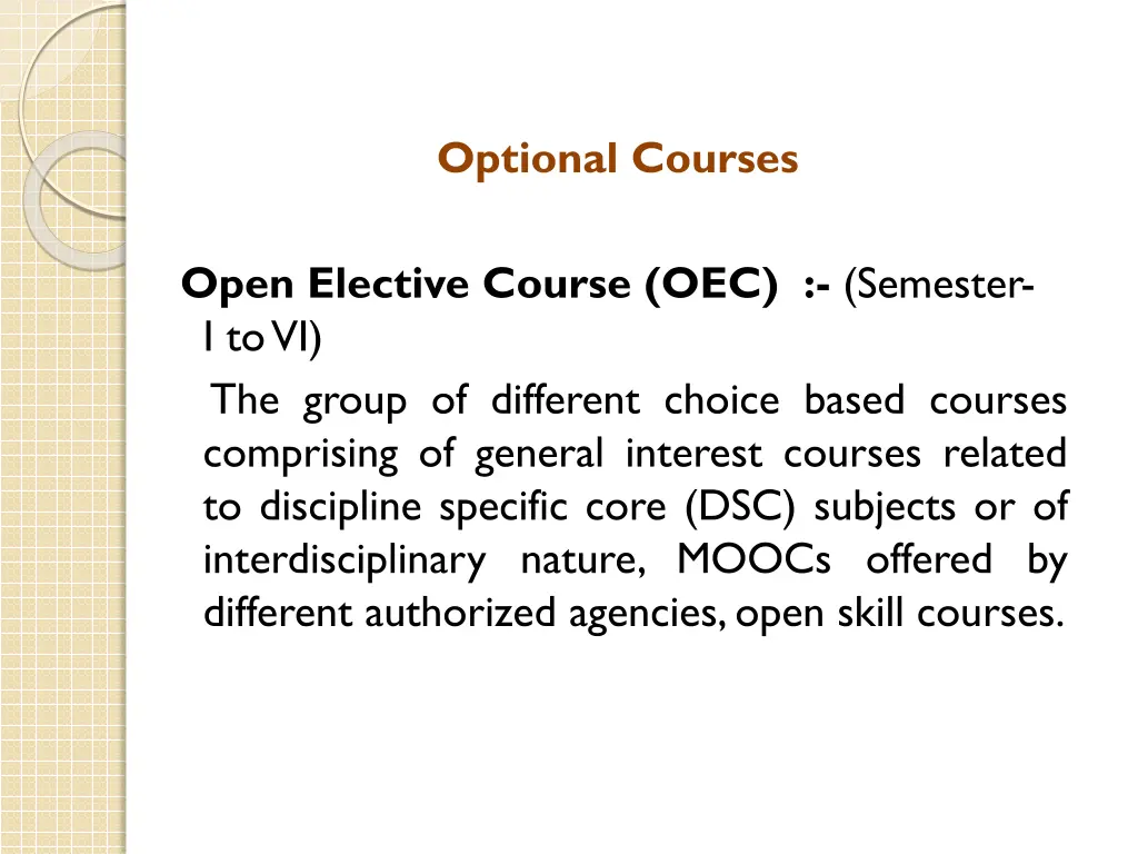 optional courses