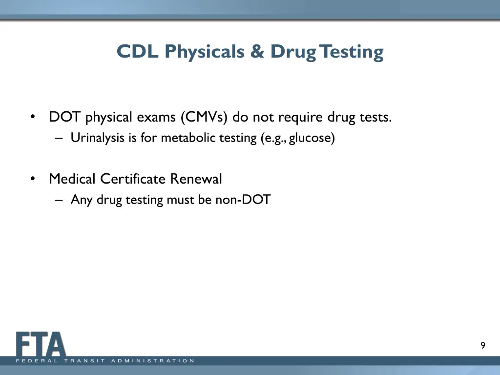 cdl physicals drug testing