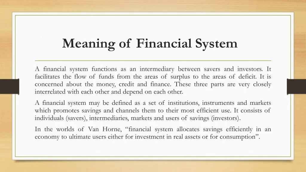 meaning of financial system