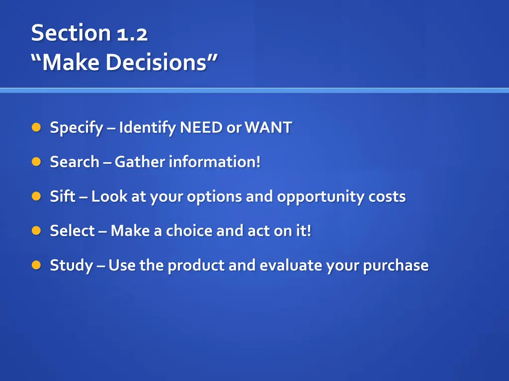 section 1 2 make decisions 1