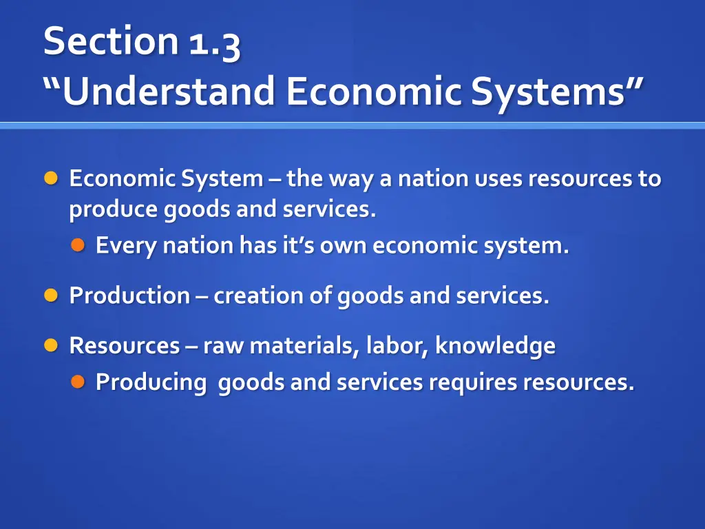 section 1 3 understand economic systems