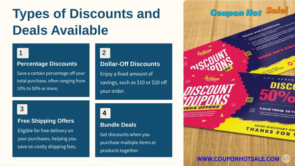 types of discounts and deals available