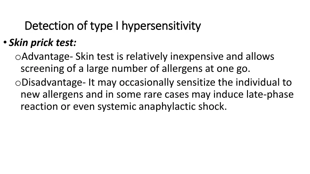 detection of type i hypersensitivity detection