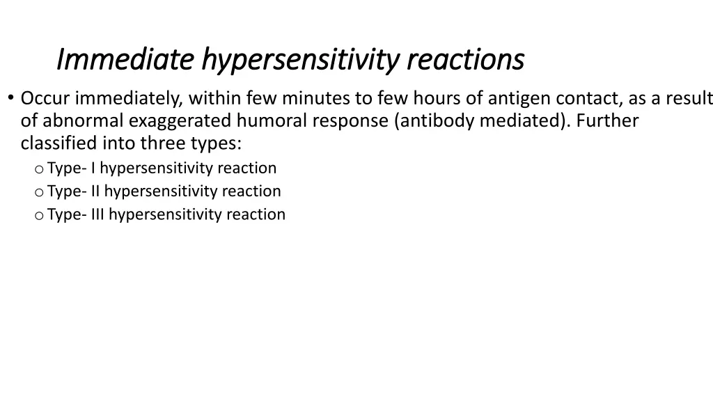 immediate hypersensitivity reactions immediate