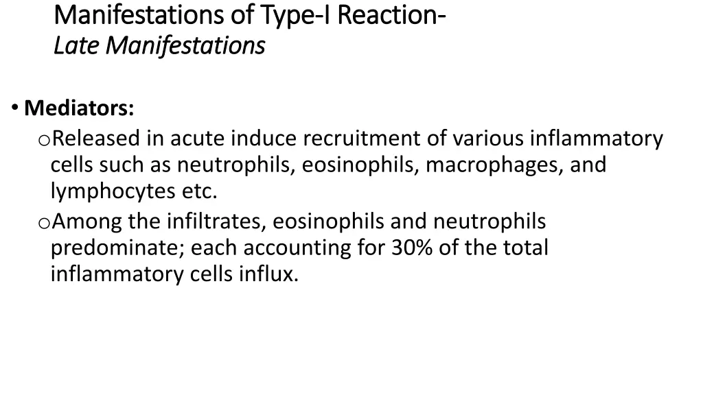 manifestations of type manifestations of type 1