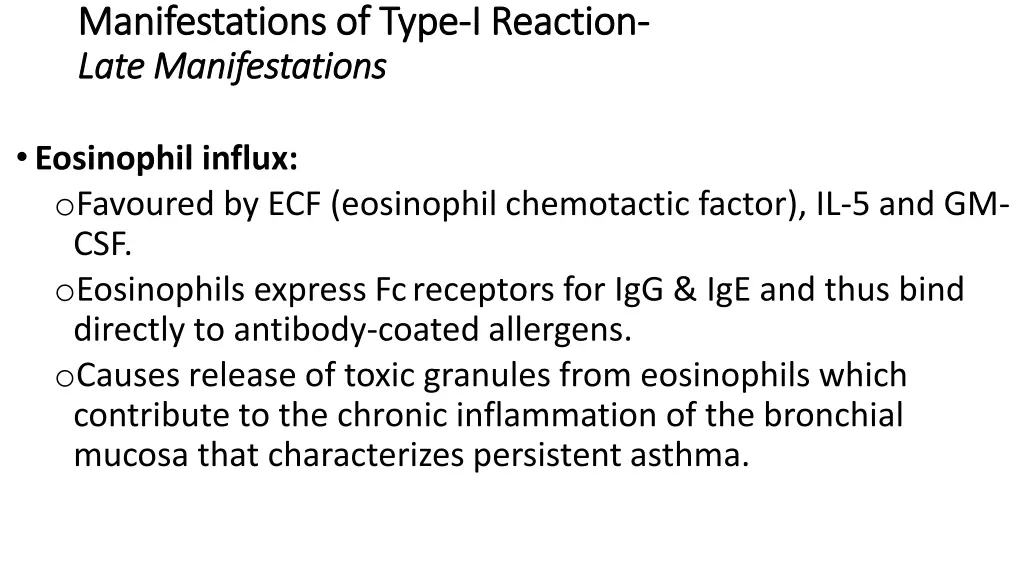 manifestations of type manifestations of type 2