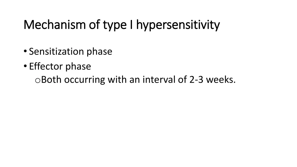 mechanism of type i hypersensitivity mechanism