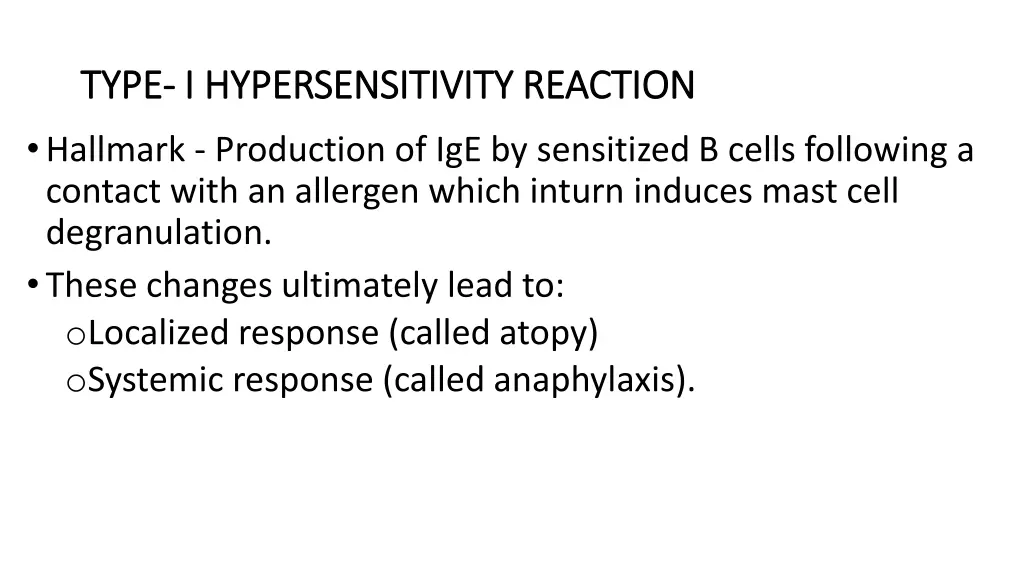 type type i hypersensitivity reaction