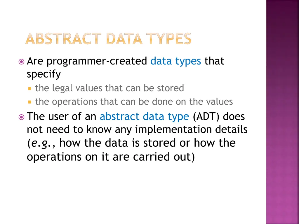 abstract data types