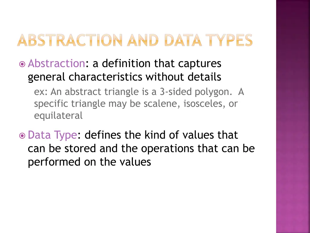 abstraction and data types