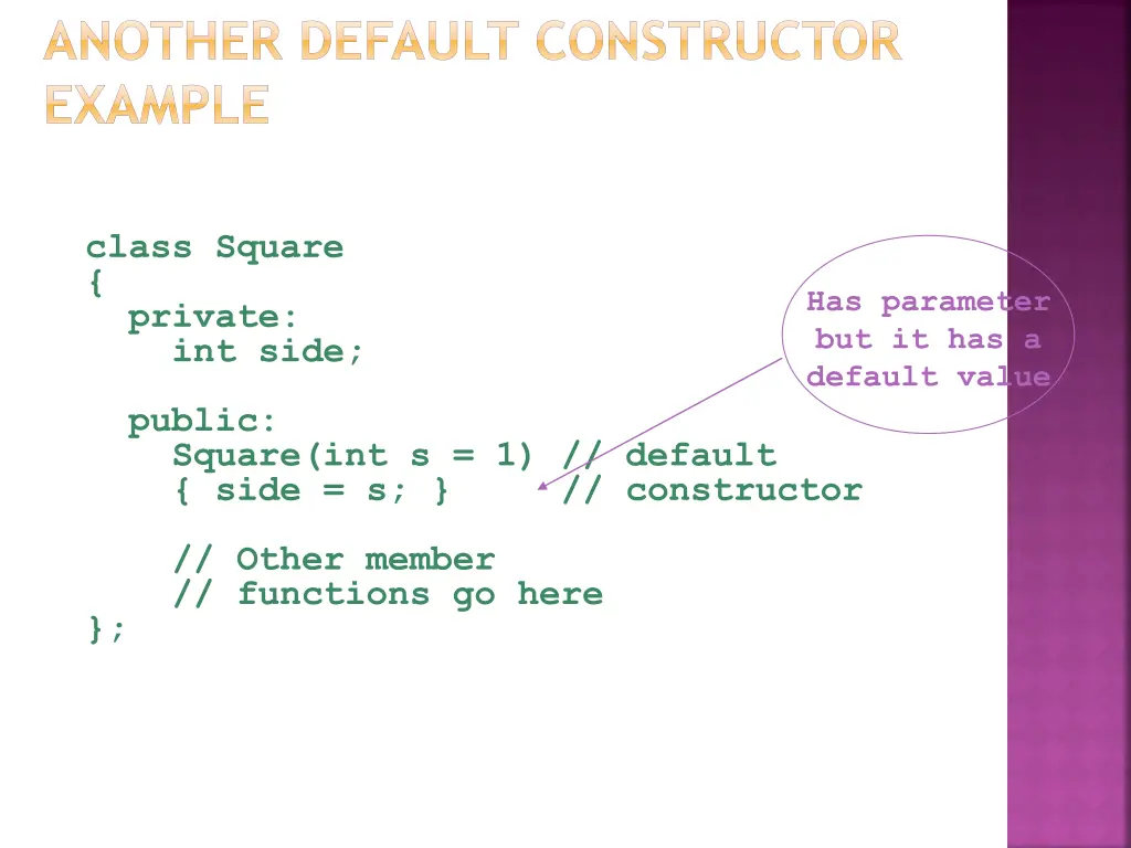 another default constructor example 1