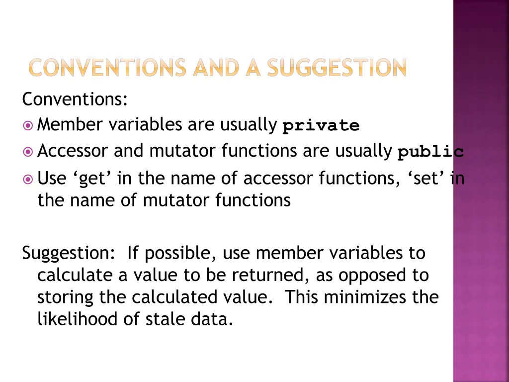 conventions and a suggestion conventions member