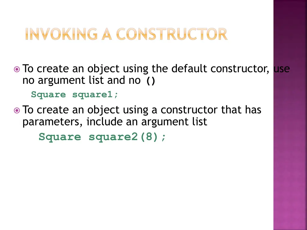 invoking a constructor