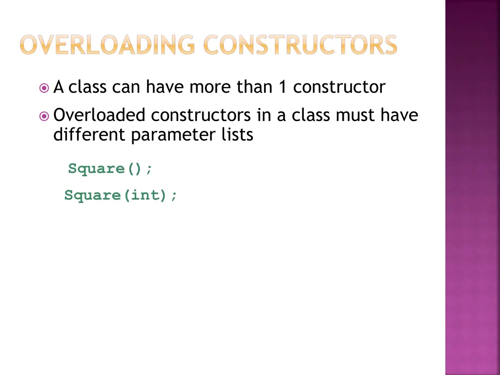 overloading constructors