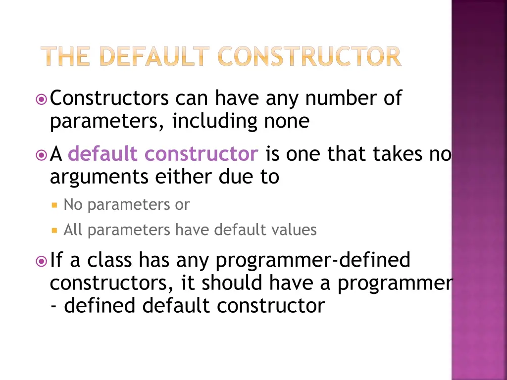 the default constructor