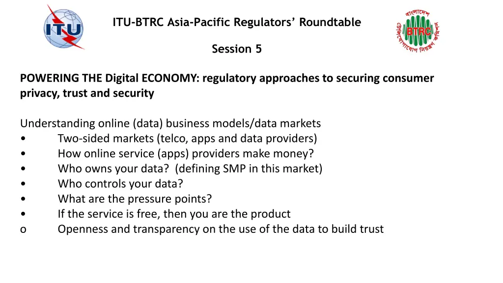 itu btrc asia pacific regulators roundtable 2