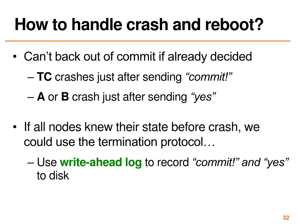 how to handle crash and reboot