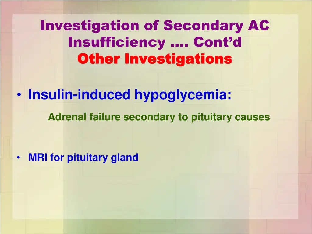 investigation of secondary ac insufficiency cont