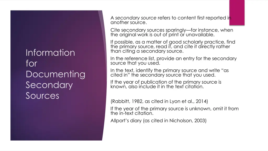 a secondary source refers to content first