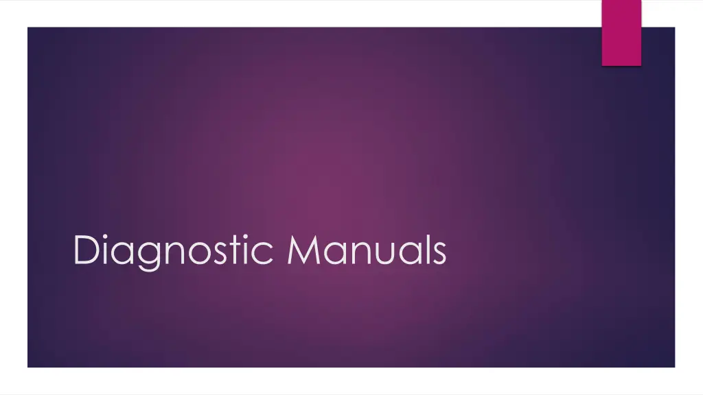 diagnostic manuals