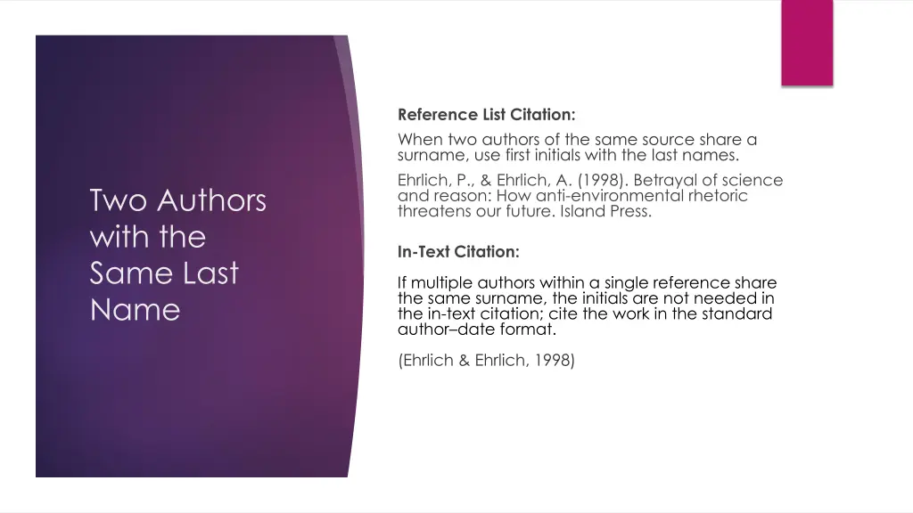 reference list citation when two authors