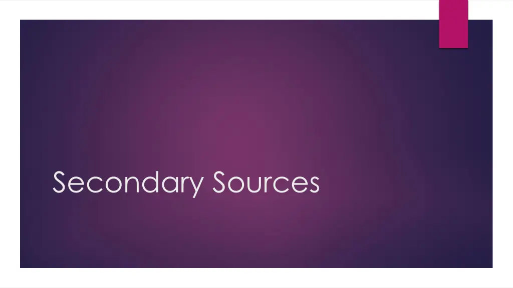 secondary sources