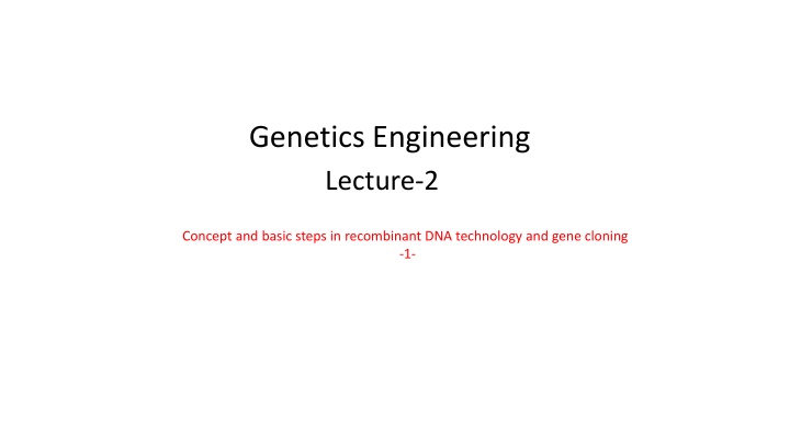 genetics engineering lecture 2